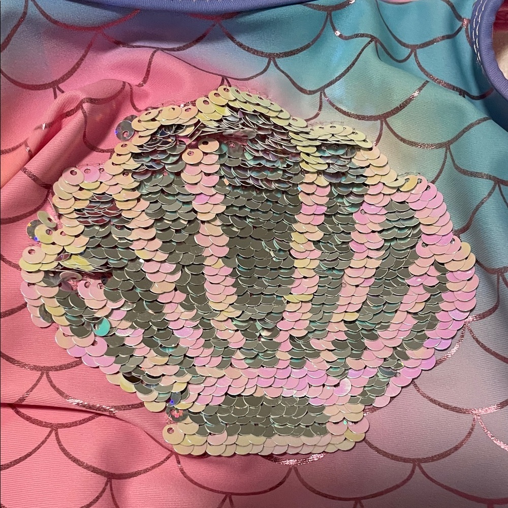Colorful Mermaid Shell Swimsuit size 3T - Picture 3 of 4